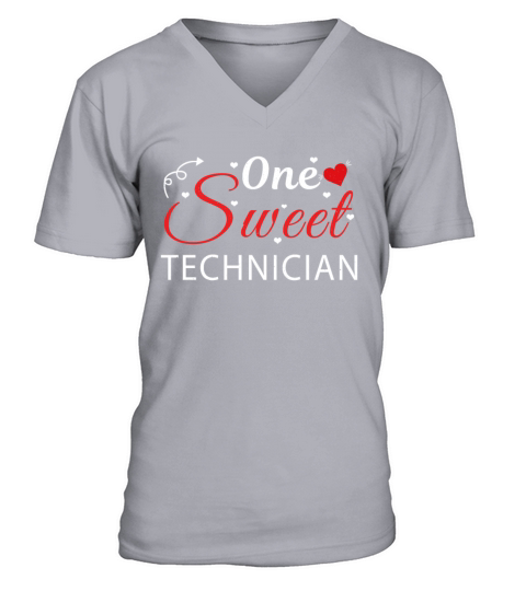 Love One Sweet Technician Heart Day Valentines Day Men's V-Neck T-shirt