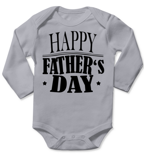 Happy Father Day Greeting Long Sleeve Baby One-Piece