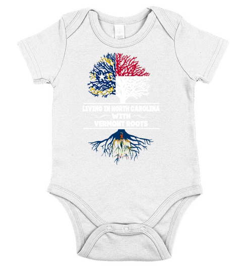 VERMONT NORTH CAROLINA WITH VERMONT ROOTS SHIRTS Short Sleeve Baby One-Piece