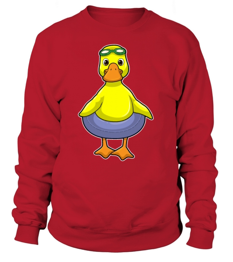 Duck at Swimming with Swim ring Women's Sweatshirt