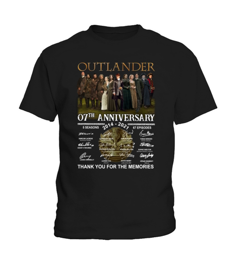 Outlander 07th anniversary 2014 2021 thank you for the memories signatures Kids T-Shirt