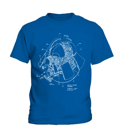 Darth Vader Helmet Blueprint Kids T-Shirt