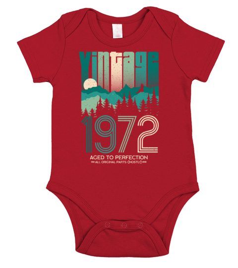 Vintage 1972 - 50 years old - 50th birthday gift Short Sleeve Baby One-Piece