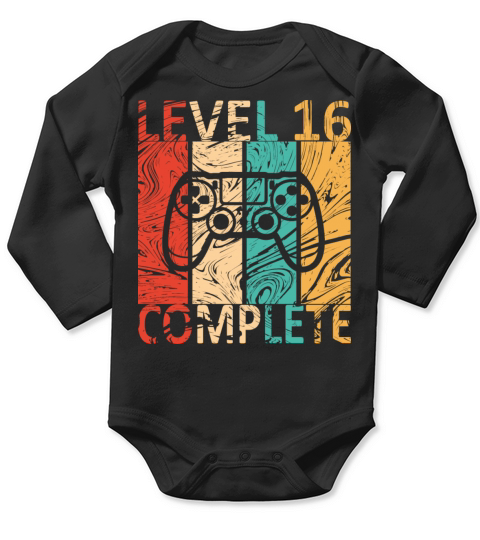 Level 16 complete 16th birthday gamer gift Long Sleeve Baby One-Piece