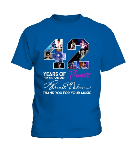 42 years of Prince signature thank you for the memories Kids T-Shirt