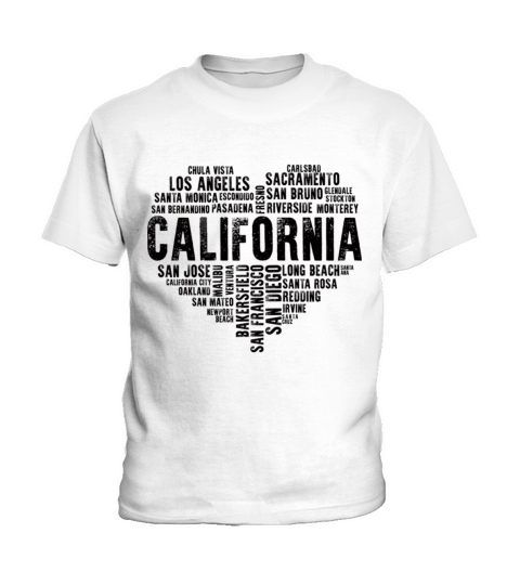 Vintage California Heart Love LA San Francisco Kids T-Shirt