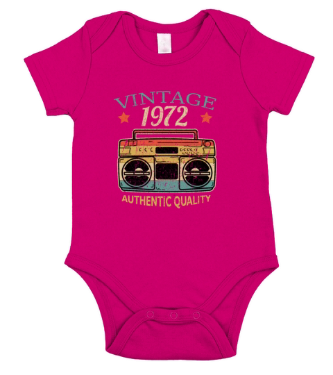 Vintage 1972 Radio Authentic Quality B-Day Gift Short Sleeve Baby One-Piece