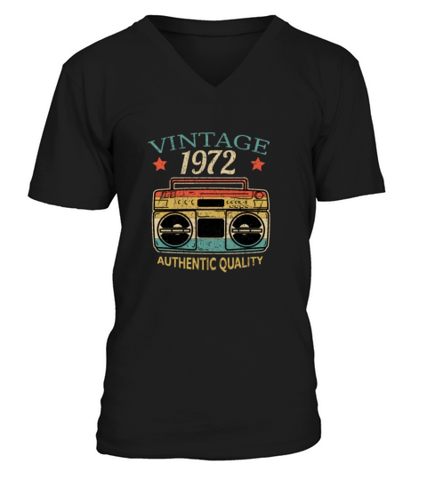 Vintage 1972 Radio Authentic Quality B-Day Gift Men's V-Neck T-shirt