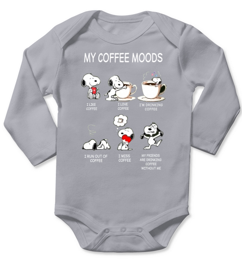 Snoopy Kaffee Long Sleeve Baby One-Piece