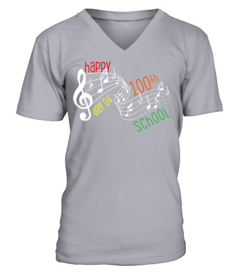 100th Day Of School Music Teacher 100 Days Musicia Men's V-Neck T-shirt