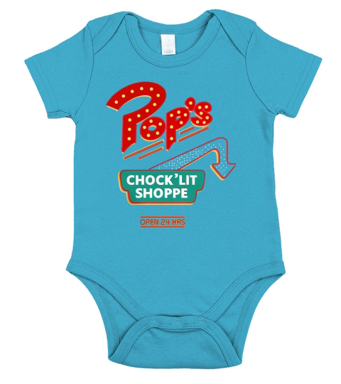 Pop s Chock Lit Shoppe from Riverdale cafe logo Short Sleeve Baby One-Piece