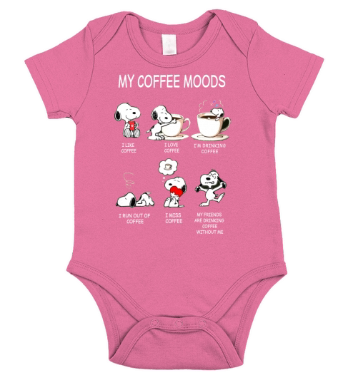 Snoopy Kaffee Short Sleeve Baby One-Piece
