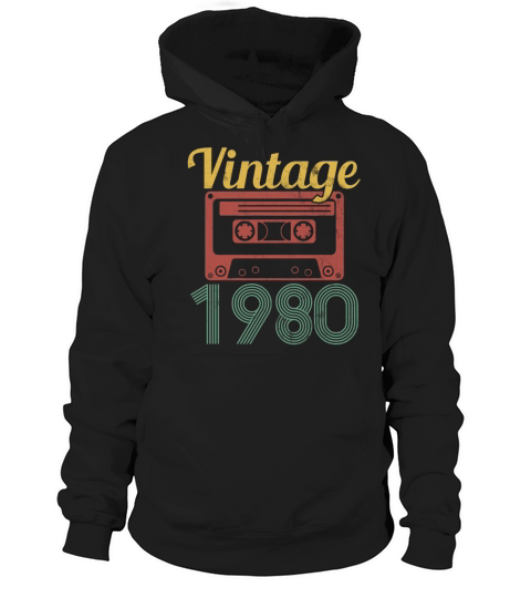 Vintage 1980 Music Tape Retro 40th Birthday Gift Women's Hoodie