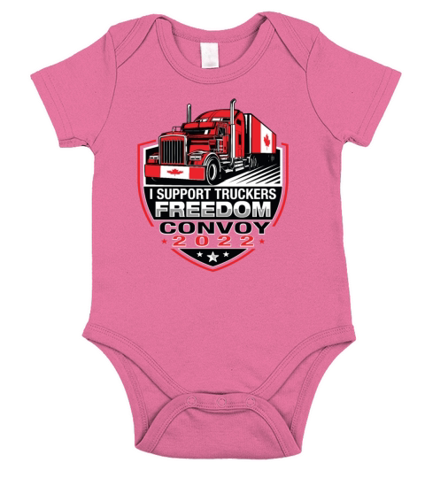 I Support Truckers Freedom Convoy 2022 Short Sleeve Baby One-Piece