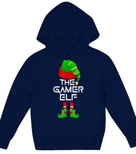Gamer Elf Matching Family Group Christmas Party Kids Hoodie