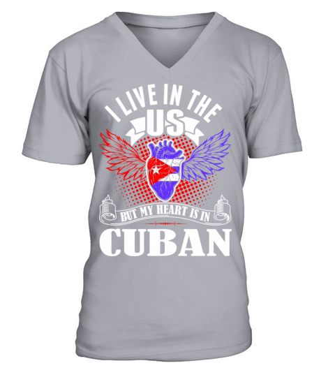 My Heart Is In Cuban Men's V-Neck T-shirt