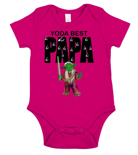 Star Wars Yoda Lightsaber Best Dad Fathers Day Short Sleeve Baby One-Piece