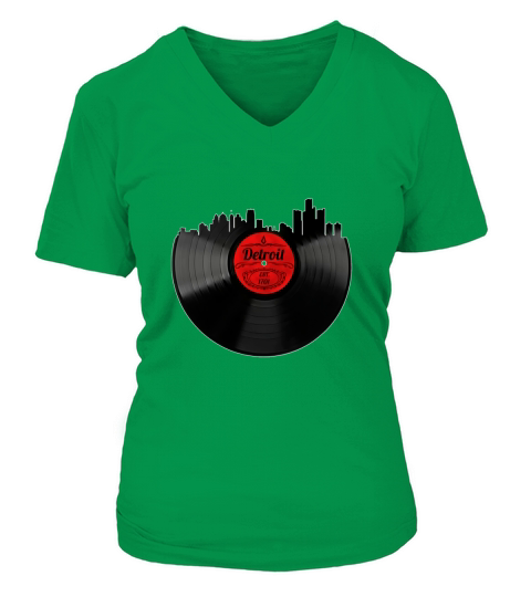 Detroit Michigan Vintage V-neck T-Shirt Woman