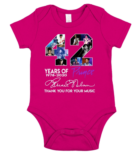 42 years of Prince signature thank you for the memories Short Sleeve Baby One-Piece