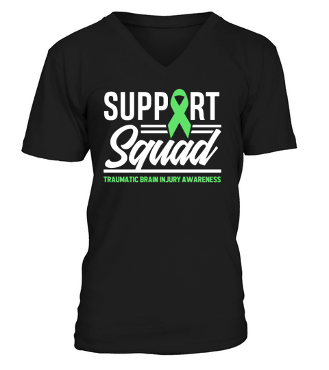 TBI Support Squad Traumatic Brain Injury Awareness Men's V-Neck T-shirt