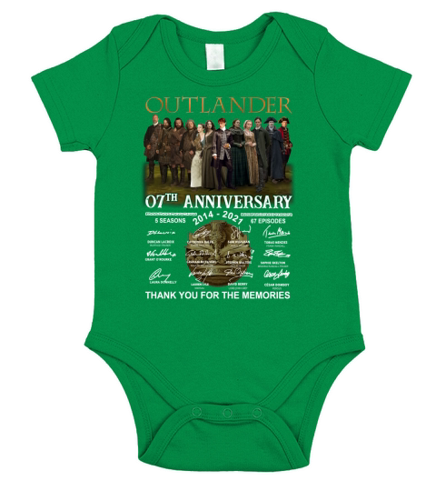 Outlander 07th anniversary 2014 2021 thank you for the memories signatures Short Sleeve Baby One-Piece