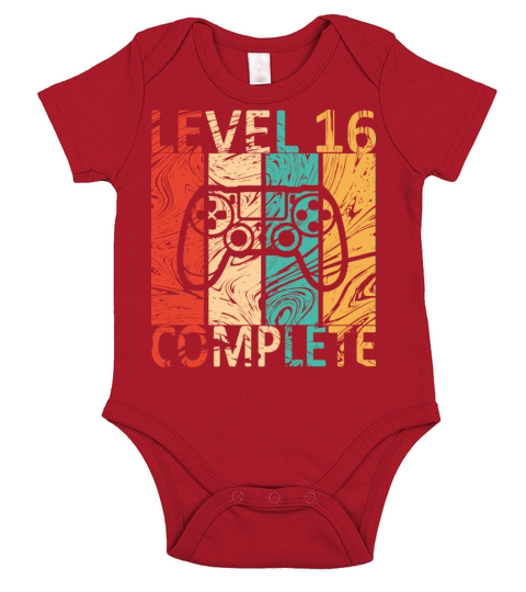 Level 16 complete 16th birthday gamer gift Short Sleeve Baby One-Piece