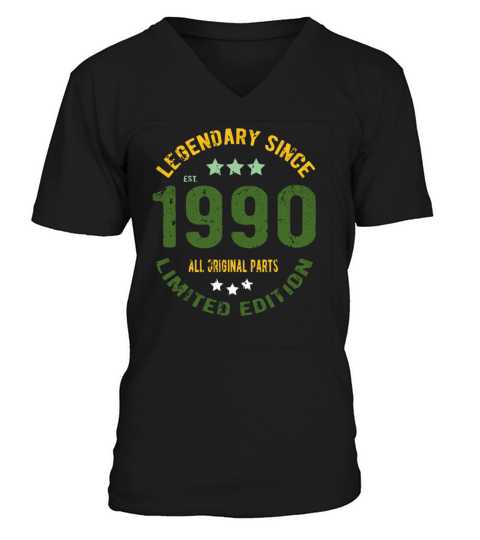 1990 Vintage Birthday Men's V-Neck T-shirt