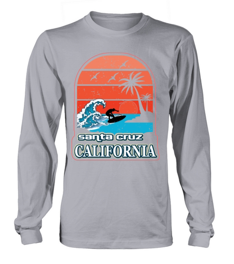 Santa Cruz Vintage Ca California Surfer Gift Idea Men's Long Sleeve