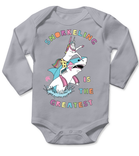 Snorkeling Male Is The Greatest Unicorn On Shark Long Sleeve Baby One-Piece