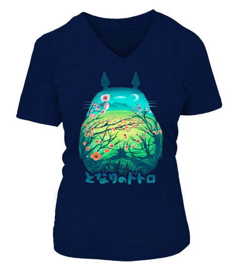 Neighbor Totoro T-Shirt V-neck T-Shirt Woman