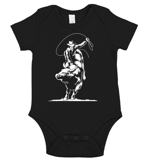 Cowboy Bull Riding Barrel Racing For Rodeo Short Sleeve Baby One-Piece