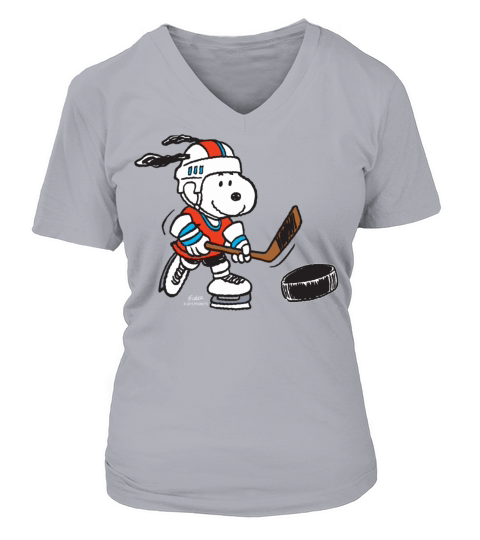 Peanuts Snoopy Hockey birthday christmas gift Women's V-Neck T-shirt