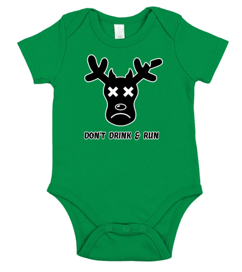 Moose says dont drink and run Short Sleeve Baby One-Piece