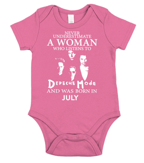 Never Underestimate A Woman Who Listens To Depeche Mode And Born In July Short Sleeve Baby One-Piece