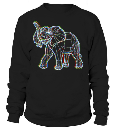 Polygon Elephant Glitch Women's Sweatshirt