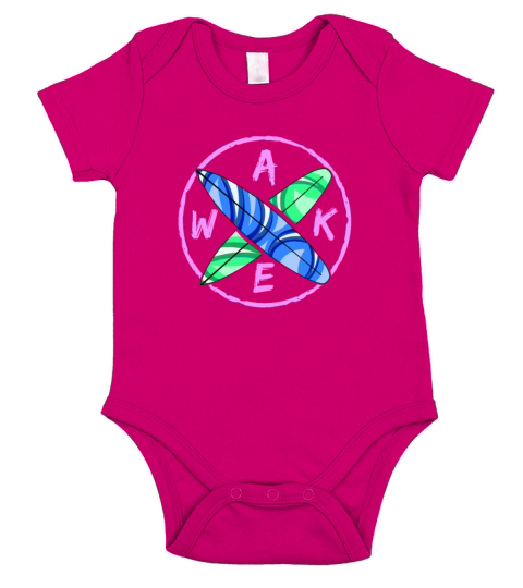 Womens Wake Surfing Gift Print Boat Lake Short Sleeve Baby One-Piece
