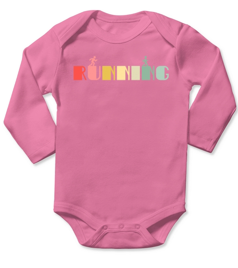 Retro Running Runner Vintage Run Sports Long Sleeve Baby One-Piece