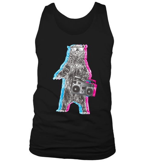 Ghetto Bear grizzly music musical hip-hop Men's Tank Top