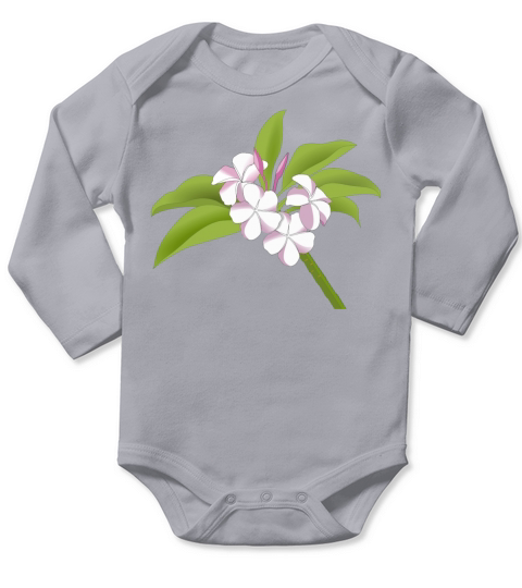 Plumeria Blumen Flowers Garten Garden Pflanzen Long Sleeve Baby One-Piece