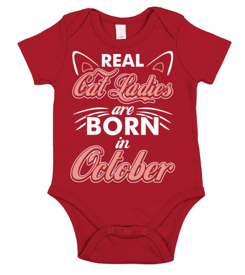 Real Cat Ladies Are Born In October Short Sleeve Baby One-Piece