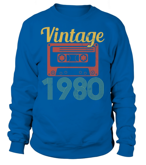 Vintage 1980 Music Tape Retro 40th Birthday Gift Men's Sweatshirt