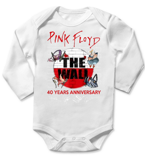 Pink Floyd The Wall 40 Years anniversary signatures shirt Long Sleeve Baby One-Piece