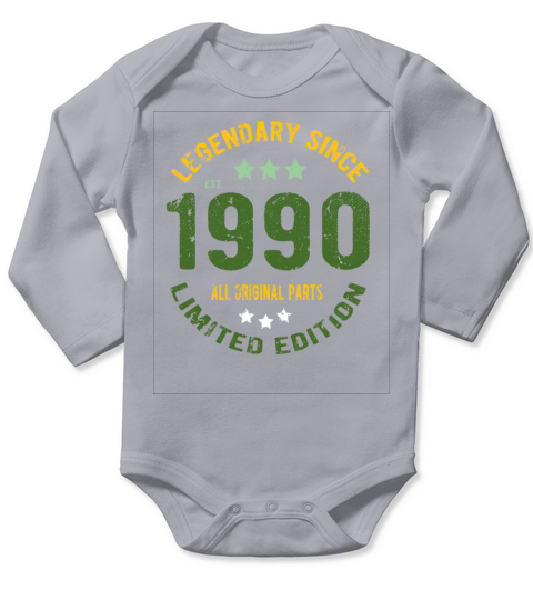 1990 Vintage Birthday Long Sleeve Baby One-Piece
