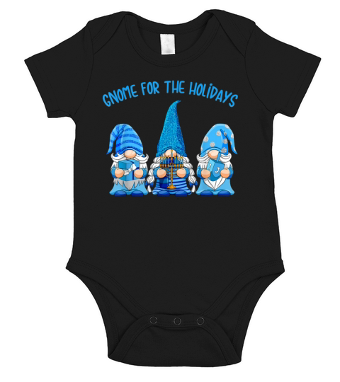 Gnome For The Holidays Hanukkah Jewish Christmas Short Sleeve Baby One-Piece
