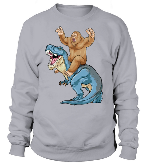 Bigfoot Riding Dinosaur T Rex Cute Sasquatch Dino Women's Sweatshirt