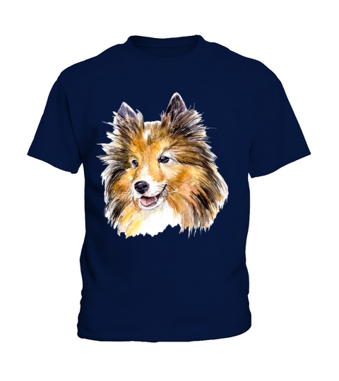 Collie elegant watercolor illustration Kids T-Shirt