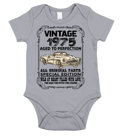 VINTAGE 1975-AGED TO PERFECTION Short Sleeve Baby One-Piece