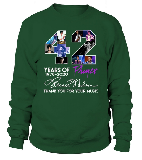42 years of Prince signature thank you for the memories Sweatshirt Unisex