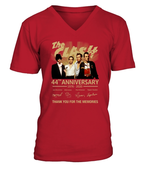 The clash 44th anniversary 1976 2020 thank you for the memories signatures V-Neck T-shirt