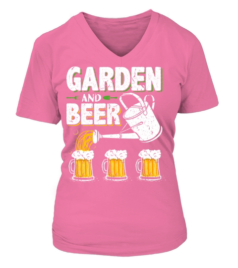 Garden and Beer Funny Gardener Women's V-Neck T-shirt